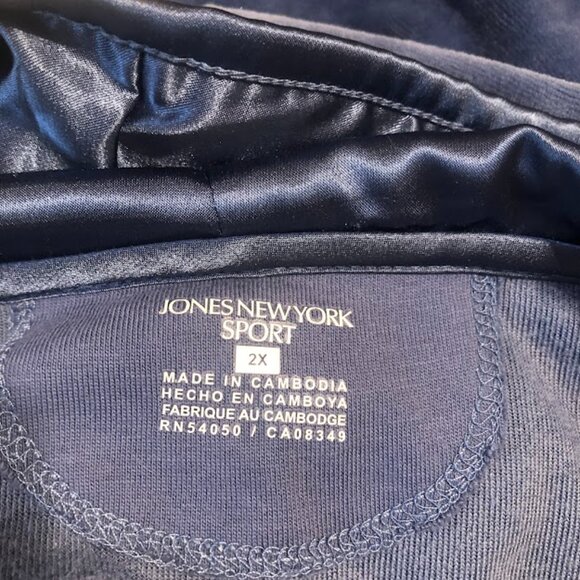 Blue Velour Hoodie Jacket by Jones New York - size 2X - Picture 10 of 12